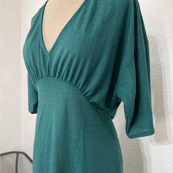 Zara Emerald Green Rustic Flowy Dress Size Small - Picture 8 of 12